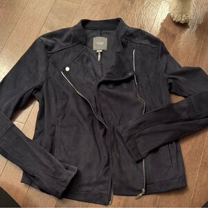 Lysse Women's Navy Suede Moto Jacket